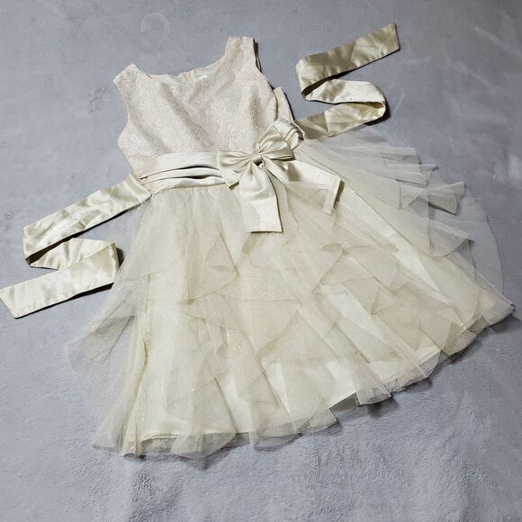 Rare Editions Girl's‎ Dress Gold Sparkle - Picture 1 of 9